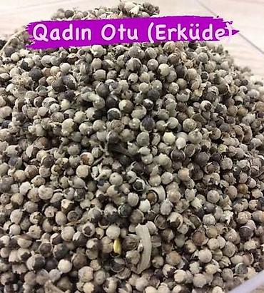 ciledagi bitkisi: Məhsul: Qadın otu (Erküdə) – qurudulmuş toxum Salam. Təbii yolla — 1