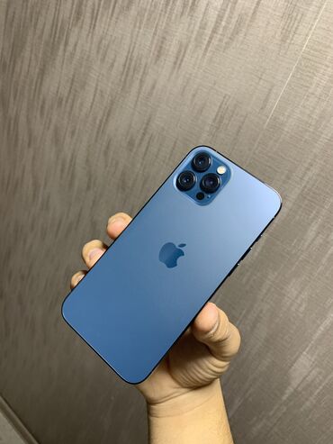 Apple iPhone: IPhone 12 Pro Max, Скидка 10%, Б/у, 128 ГБ, Синий, Защитное стекло, Чехол, 81 %