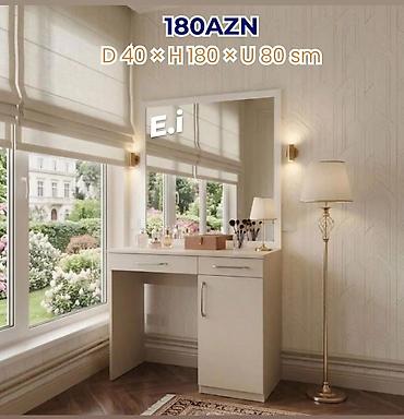 embawood dolablar: Vizaj/Qrim masası güzgü ilə - Ölçülər: dərinlik D 40 sm × hündürlük H — 1