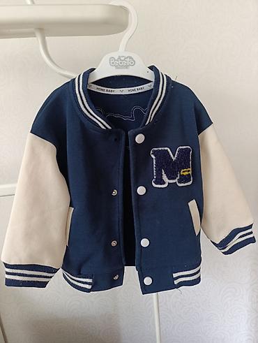 Детский бомбер/куртка в стиле varsity - Цвет: темно‑синий с молочными