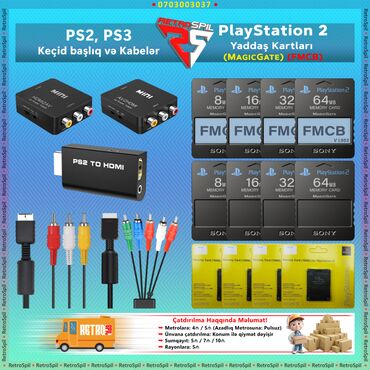 kablo: FMCB və AV HDMI kabel PlayStation 2 Aksesuarlari • PS2 TO HDMI - 17₼