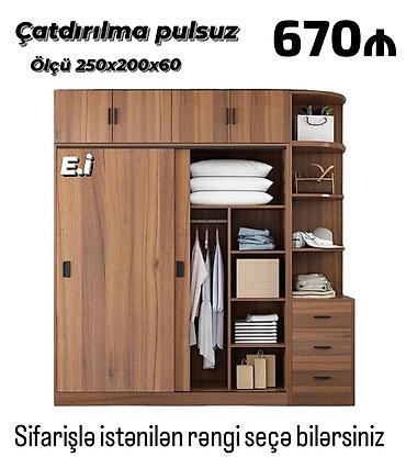 куплю шкаф купе: Geniş həcmli sürgülü qapılı dolab - Ölçü: 250 x 200 x 60 sm - — 1