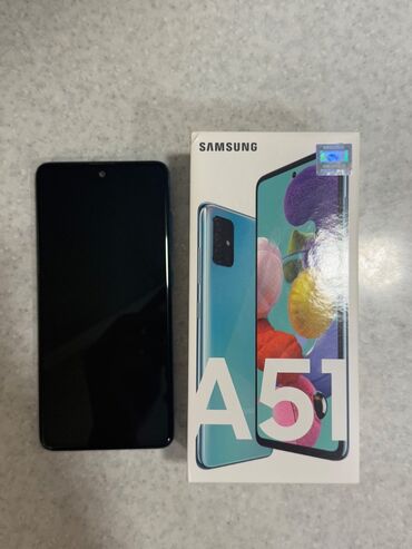 Samsung: Samsung Galaxy A51, 64 GB, rəng - Mavi, Barmaq izi, İki sim kartlı, Sənədlərlə