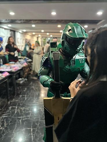 вытяжки очок: Костюм в стиле Master Chief из Halo. Выполнен в зелёном цвете с — 2