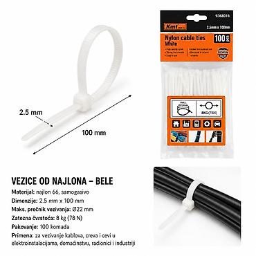 KMT Kablovska vezica beli 9368016 Bele nylon vezice za kablove (Kmt na lalafo.rs KMT Kablovska vezica beli 9368016 Bele nylon vezice za kablove (Kmt