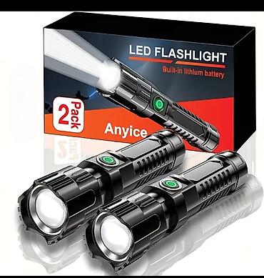 led fener: - LED Flashlight – güclü işıq axını - Daxili litium batareya 500mahliq — 1