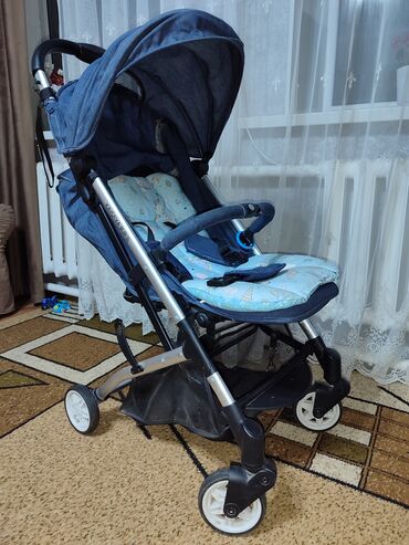 фирменный коляска: Балдар арабасы, түсү - Көгүлтүр, Колдонулган