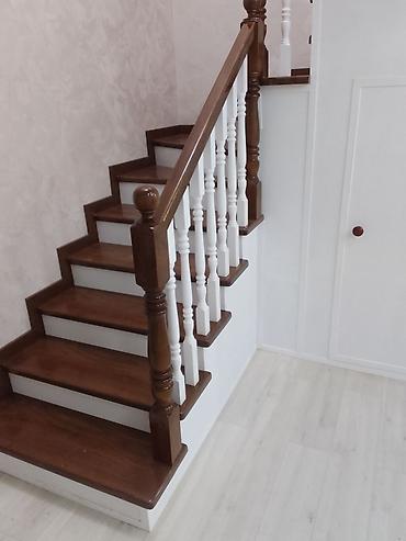 Обшивка лестниц: Лестница заказ алабыз Кара жыгач сосна шпон фонерадан — 9