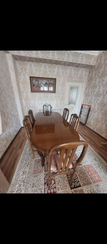 Для гостиной, Нераскладной, Овальный стол, 6 стульев