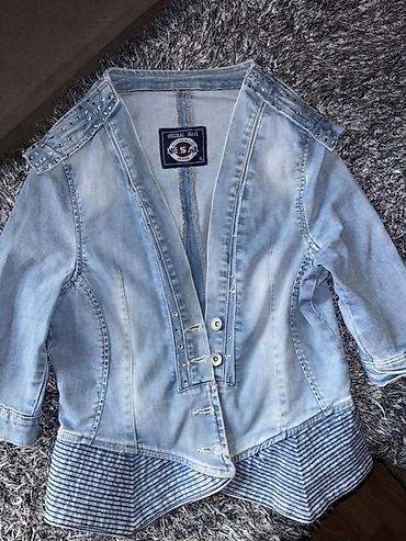 Kožne jakne: Ženska teksas jakna/blejzer – NESSAL Jeans, veličina XL - Svetloplava — 2