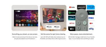 Smart TV bokslar: Yeni Smart TV boks Google TV 4 GB / 32 GB, Google TV — 5