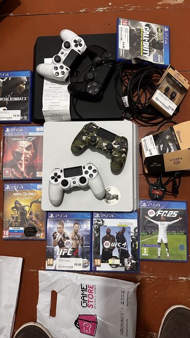 ps4 купить в бишкеке: Pes 4 slim 500 gb купил В Англи,джойстик оригинал, нашет дискав