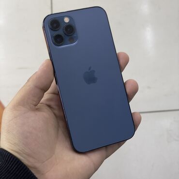 офисные телефоны купить: IPhone 12 Pro, Колдонулган, 128 ГБ, Pacific Blue, Коргоочу айнек, Каптама, Кабель, 75 %
