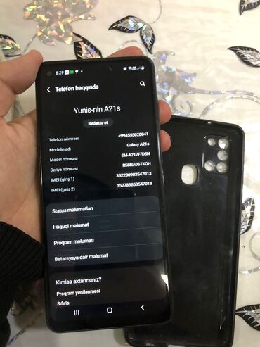 samsung online satış: Samsung Galaxy A21S, 64 GB, rəng - Bənövşəyi, Düyməli