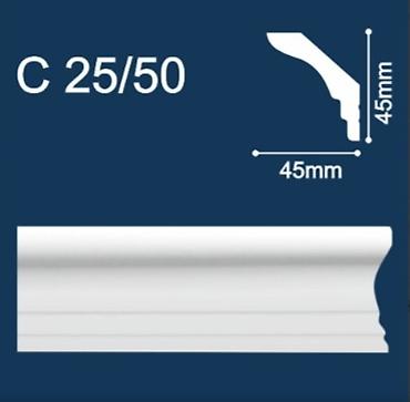 потолочный карнис: С25/50 плинтус потолочный экструдированный - Фабрика: Solid - Страна — 1