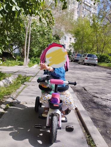 сиденье для велосипеда: Коляска, цвет - Розовый, Б/у