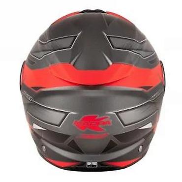 Kawasaki: Kappa integralna moto kaciga – sportski dizajn, crno‑siva sa crvenim — 14