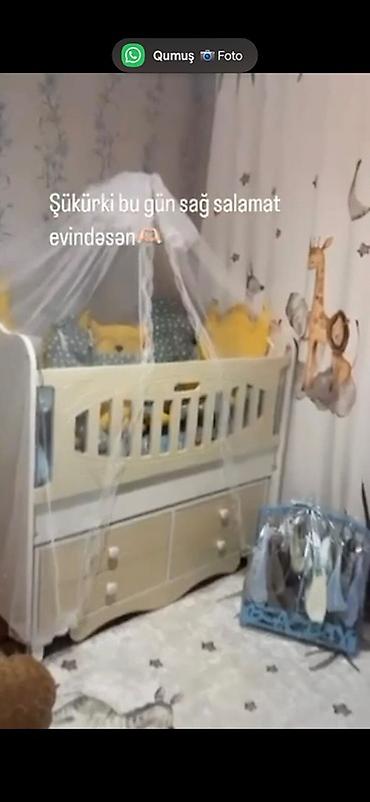 dolab ucuz: Uşaq beşiyi və matrasi Yenidir. 1 ay istifade olunub. Ortepetık — 1