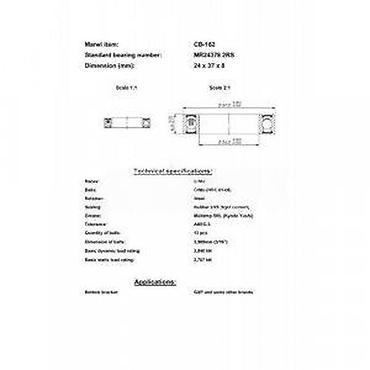 rolsule: LEŽAJ SREDNJEG POGONA CB-162 MR24378 2RS 24X37X8 | Industrijski — 8