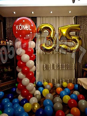 Uşaqlar üçün digər mallar: Şar dekoru - Tədbir bəzədilməsi: giriş qövsü, sütun kompozisiyaları — 10