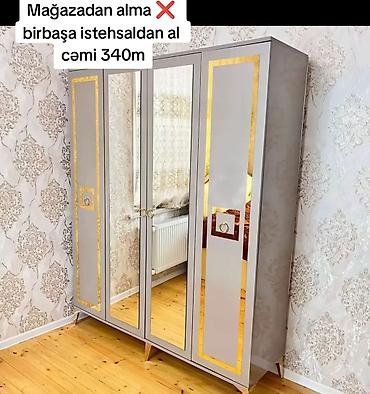 Dolablar: Yeni, 4 qapılı, Güzgülü, Boz, Açılan, Düz dolab — 1