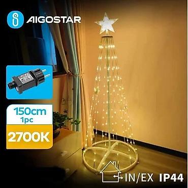 Holiday decorations: Novogodišnja LED jelka u obliku kupa visine 1,5 metara sa toplo belim — 2