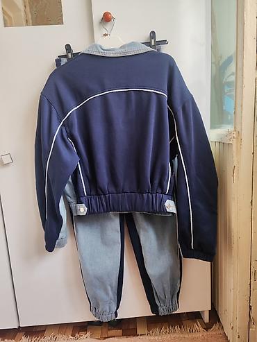 dsx cevik forma: İki parçalı unisex dəst – cins və trikotaj kombini - Üst: Açıq mavi — 5