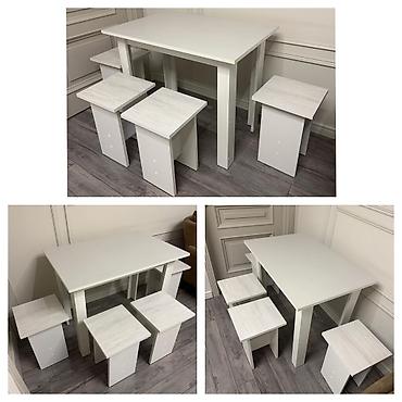 set mebel: Mətbəx stolu,4 oturacaqla satılır 80 azn.Ölçü:90×60 — 1