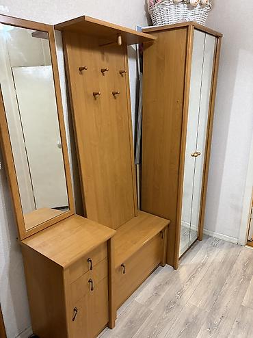 модульный дос: Прихожая модульная из ламинированной ДСП в тёплом оттенке дерева — 1