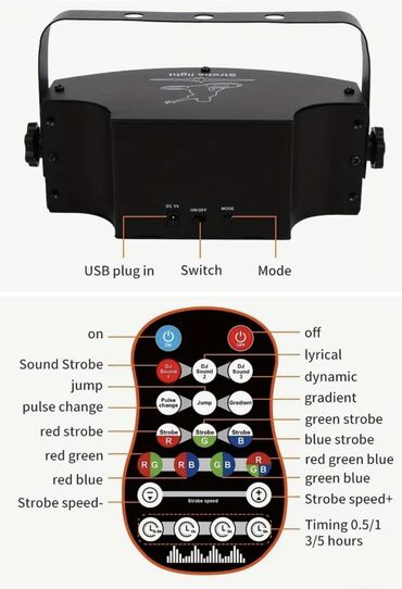 Projektorlar: Rgb Led Storoboskop, pultla uzaqdan idarəetmə mümkündür — 7