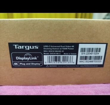 Другие комплектующие: Док станция для ноутбука, Taurus Dock190-C, USB-C, с блоком питания
