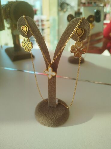 Van Cleef modeli stal boyunbagi ve sirga