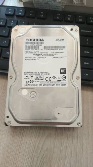 Жесткие диски, переносные винчестеры: Накопитель, Toshiba, HDD, 1 ТБ, 3.5", Для ПК