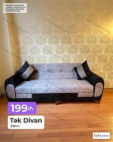 Tək divan – 210 sm - Açılan, bazalı mexanizm: gündəlik istifadə və lalafo.az -da Tək divan – 210 sm - Açılan, bazalı mexanizm: gündəlik istifadə və