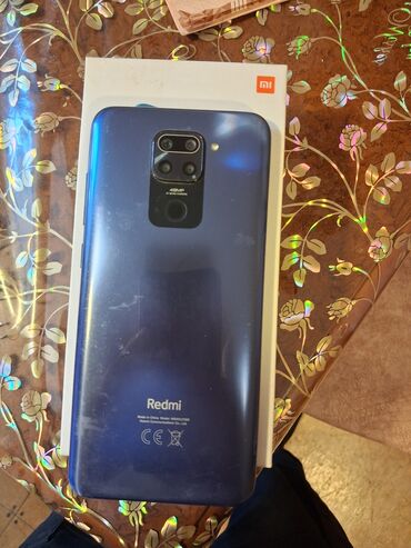 redmin a9: Xiaomi Redmi Note 9, 128 ГБ, цвет - Синий, 
 Отпечаток пальца, Две SIM карты, С документами