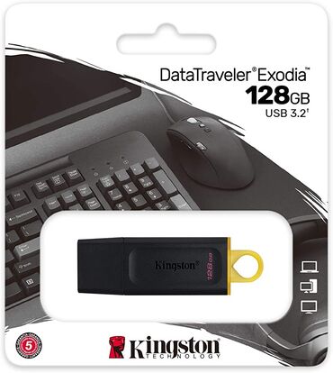 kompüter ekran: Flash kart Kingston, 128 GB, USB 3.2, Yeni