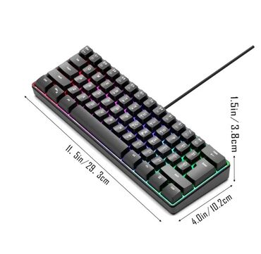 Kompüter və noutbuk aksesuarları: RGB işıqlandırmalı qara rəngli klaviatura. Bu klaviatura kompakt