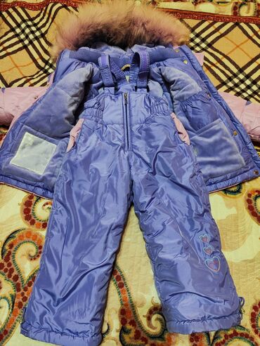 детский комбинезон для новорожденных: Детский зимний комбинезон и куртка, на 2-3 года, носили один сезон