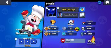 video reqstrator: Brawl Stars oyunu üçün hesab - Profil adı: H.M | Huseyn - Kupa