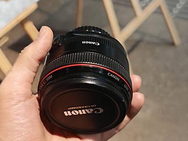 pult az: Canon EF 50mm f/1.2 L USM İlk sahibiyəm. Az işlətmişəm. Sony kamera — 8
