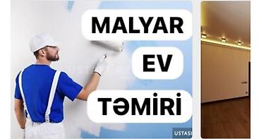qapi demir qapi seyf qapi: Malyar və ev təmiri xidməti - Divar və tavanların boyanması: su — 1