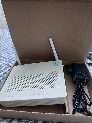 Modem ruter satilir. lan ve optik kabelle isleyir