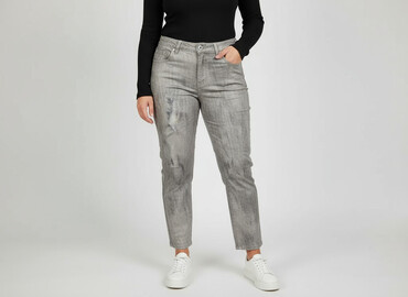 stradivarius szare spodnie: Rick Cardona, Material trousers for women, size 2XL