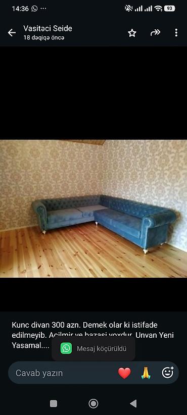 Künc divan, Yeni, Çatdırılma yoxdur lalafo.az -da Künc divan, Yeni, Çatdırılma yoxdur