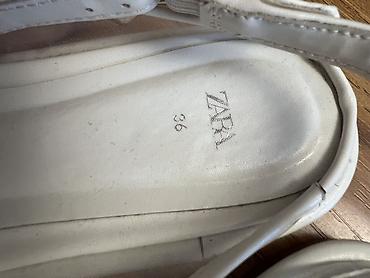 Босоножки, сандалии, шлепанцы: Белые босоножки ZARA, размер 36. - Модель: открытый мыс, тонкие — 3
