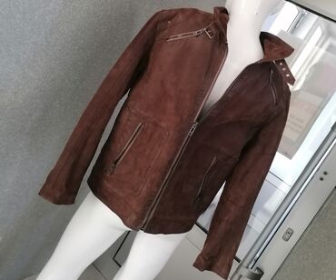 stvari za maturu: Transitional jacket, Leather, L (EU 52), color - Brown