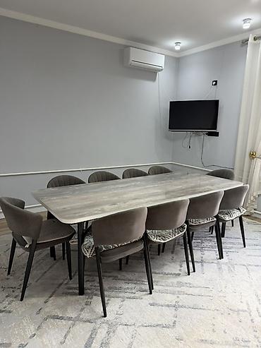 table study: Большой обеденный/переговорный стол с 10 стульями - Форма — 2