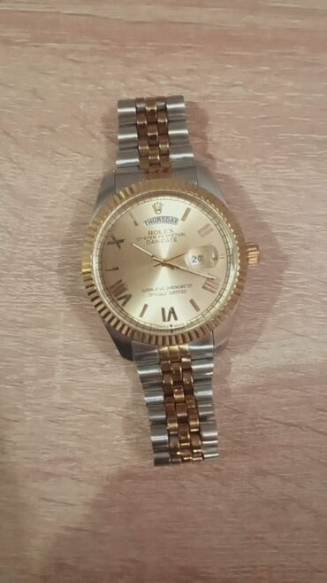 Eynəklər: İşlənmiş, Qol saatı, Rolex, rəng - Qızılı