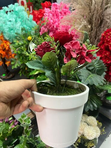 Süni güllər: Dəbli dekorativ süni bitkilər kompozisiyası - Düzbucaqlı uzun — 7