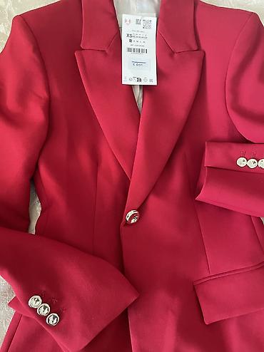 Dəstlər, kostyumlar: ZARA qadın kostyum dəsti – qırmızı rəng - Brend: ZARA - Model: Blazer — 10